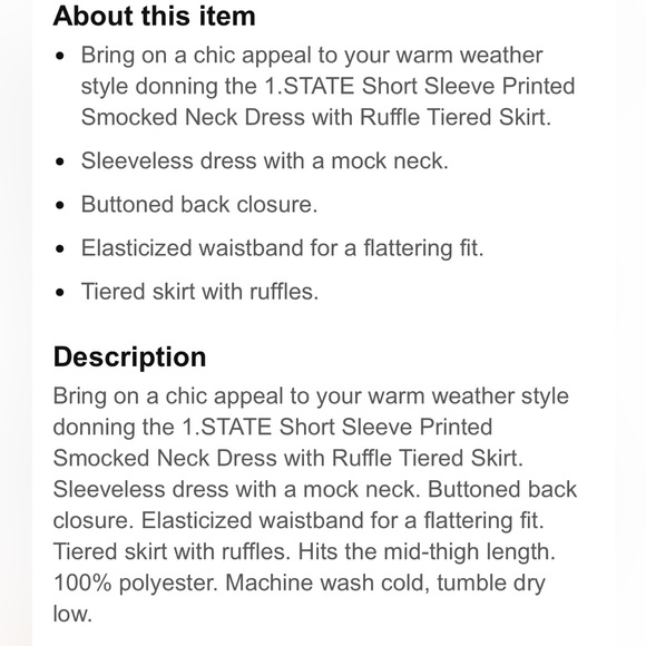 NWT 1. State Floral High Shirred Neck Sleeveless Ruffle Skirt Mini Dress -Sz XL - Picture 14 of 16